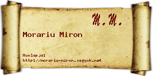 Morariu Miron névjegykártya